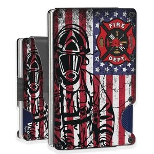 Firefighter Fire Department American Flag Slim Wallet